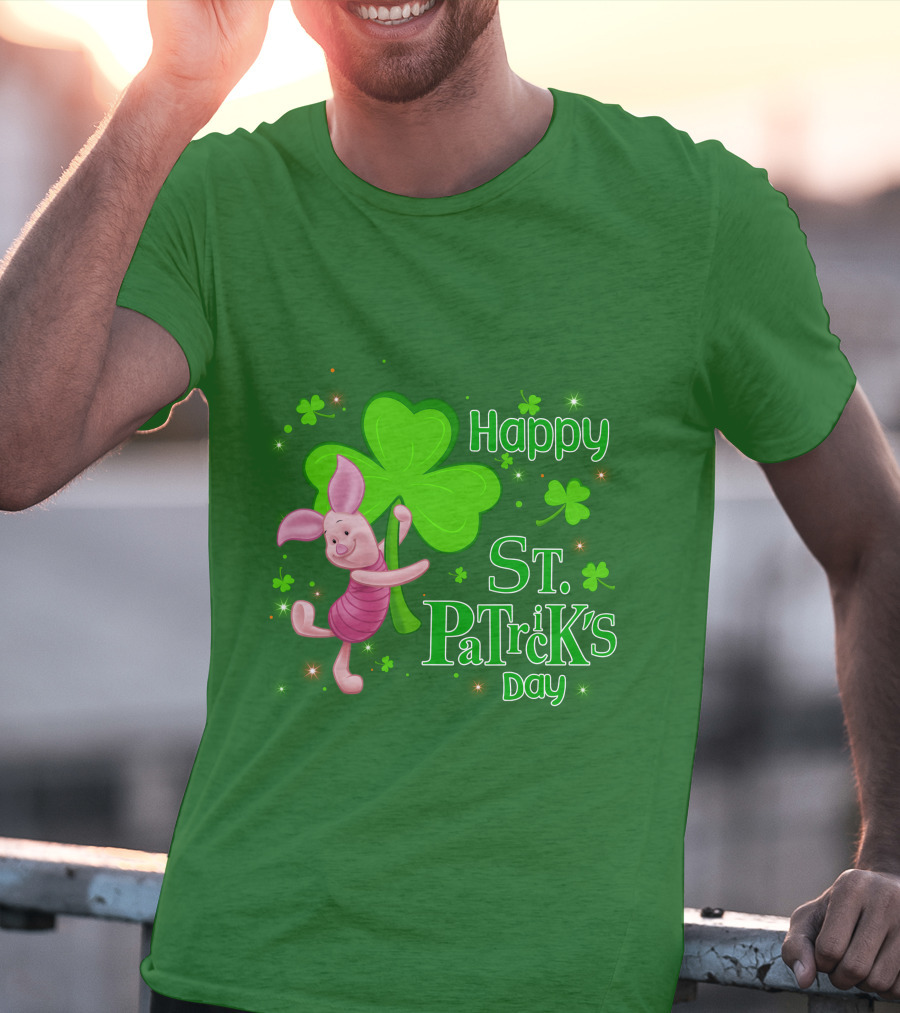 Happy St. Patrick's Day Piglet Shamrock T-Shirt