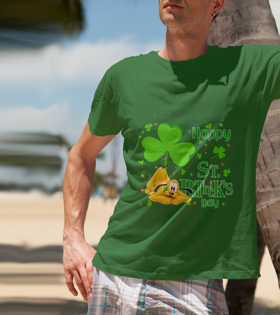 Happy St Patrick's Day Pluto Shamrock T-Shirt