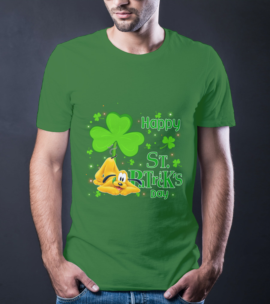 Happy St Patrick's Day Pluto Shamrock T-Shirt