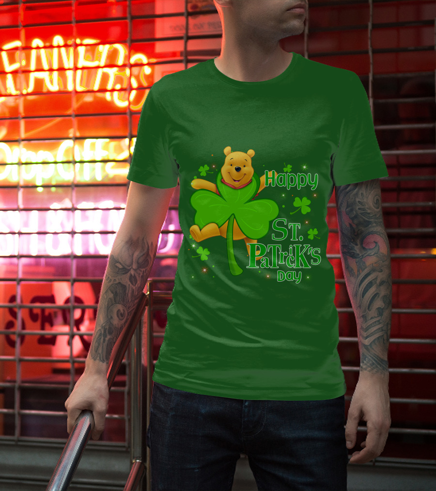 Happy St. Patrick's Day Pooh Shamrock T-Shirt