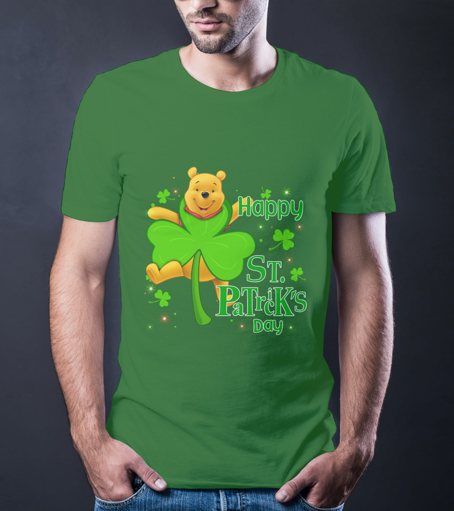 Happy St. Patrick's Day Pooh Shamrock T-Shirt