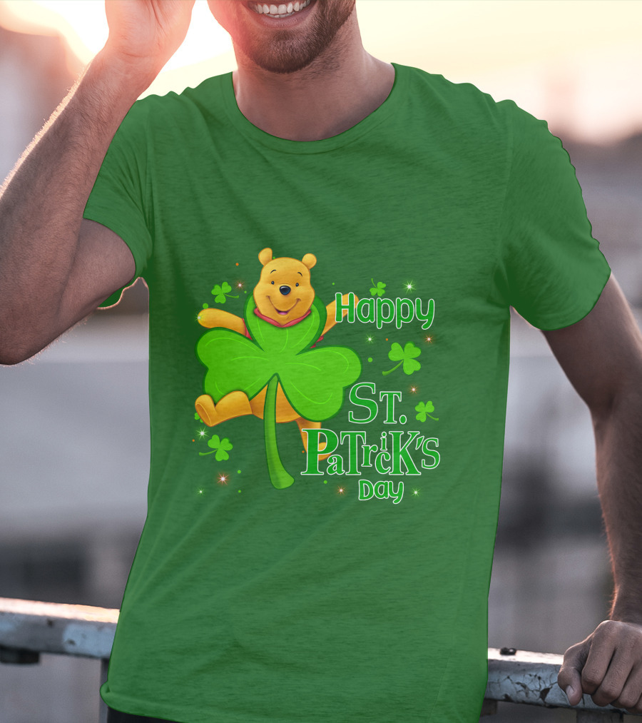 Happy St. Patrick's Day Pooh Shamrock T-Shirt