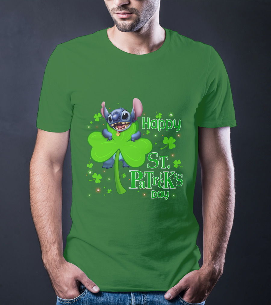 Happy St. Patrick's Day Stitch Shamrock T-Shirt