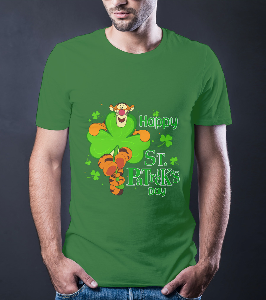 Tigger Happy St. Patrick's Day Shamrock T-Shirt