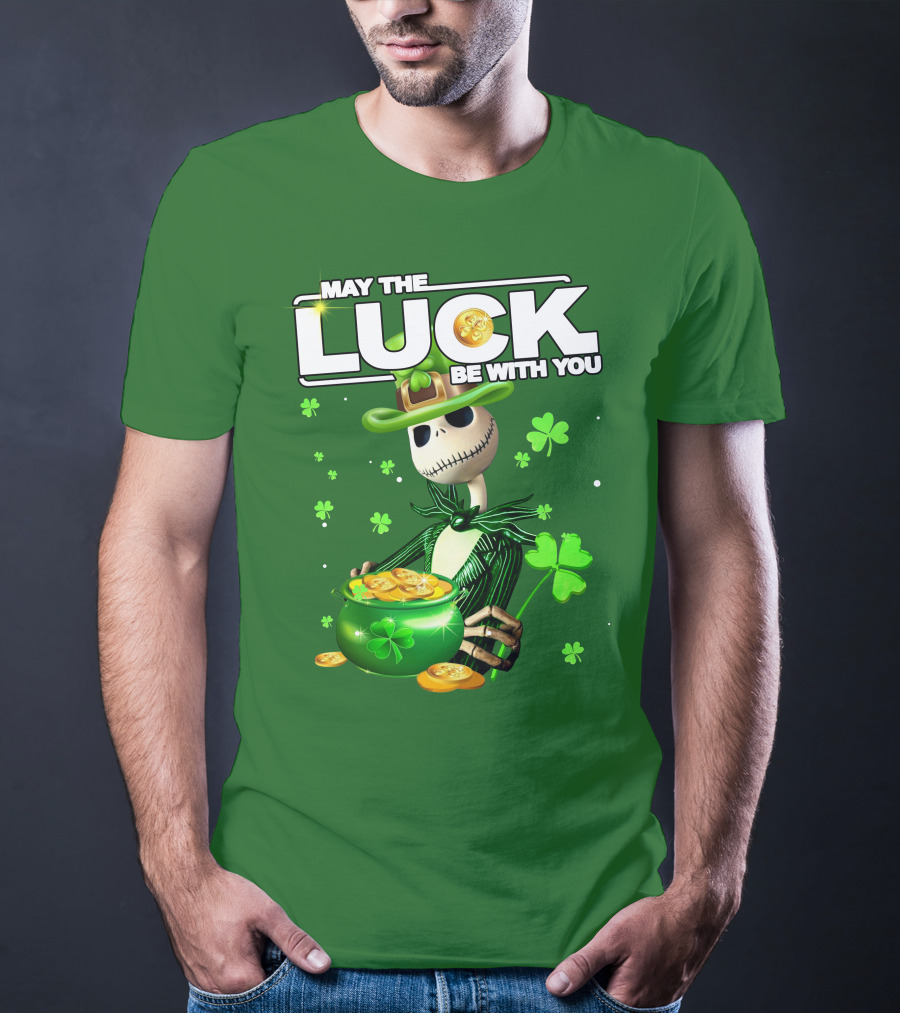MAY THE LUCK BE WITH YOU St. Patrick's Day Jack Skellington Coin Pot T-Shirt