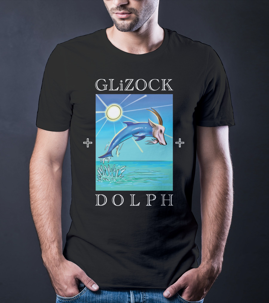 GLiZOCK DOLPH Goat Dolphin Jump Ocean T-Shirt