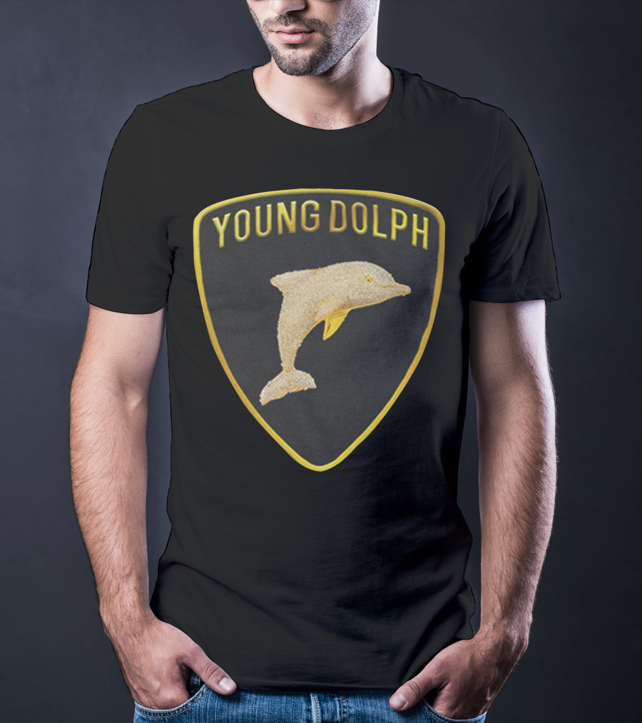 YOUNG DOLPH Rich Slave Emblem Badge T-Shirt
