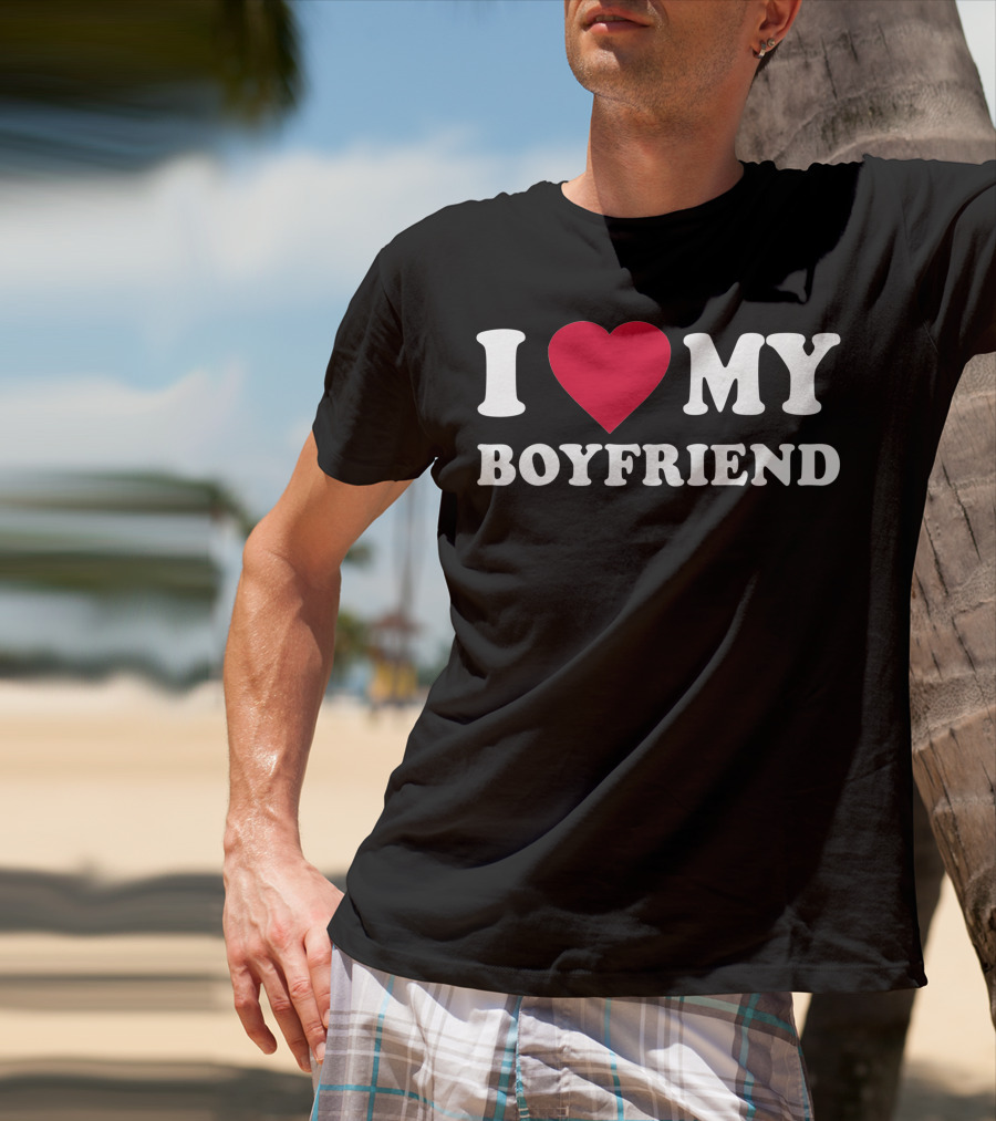 I Love My Boyfriend Heart T-Shirt