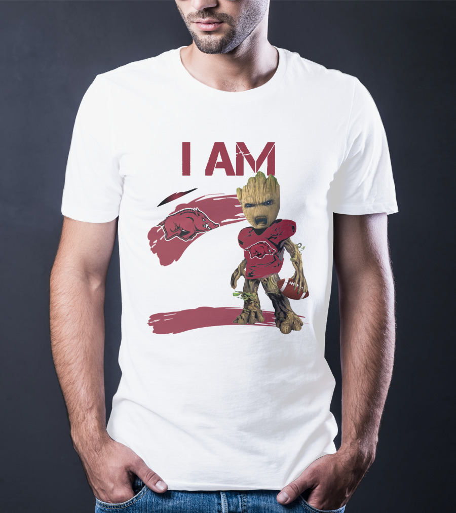 I AM Arkansas Razorbacks Football Groot Fan T-Shirt