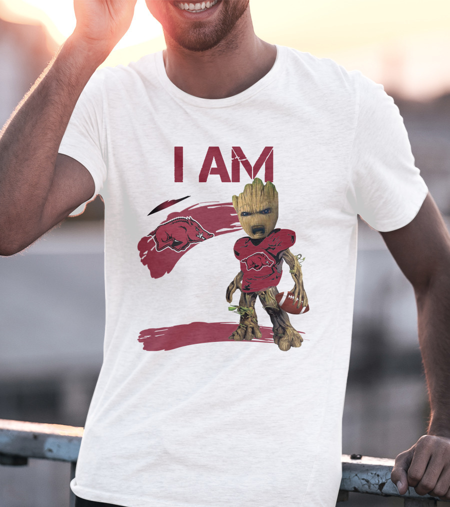 I AM Arkansas Razorbacks Football Groot Fan T-Shirt