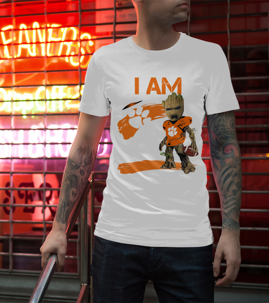 I AM Clemson Tigers Football Groot Fan T-Shirt