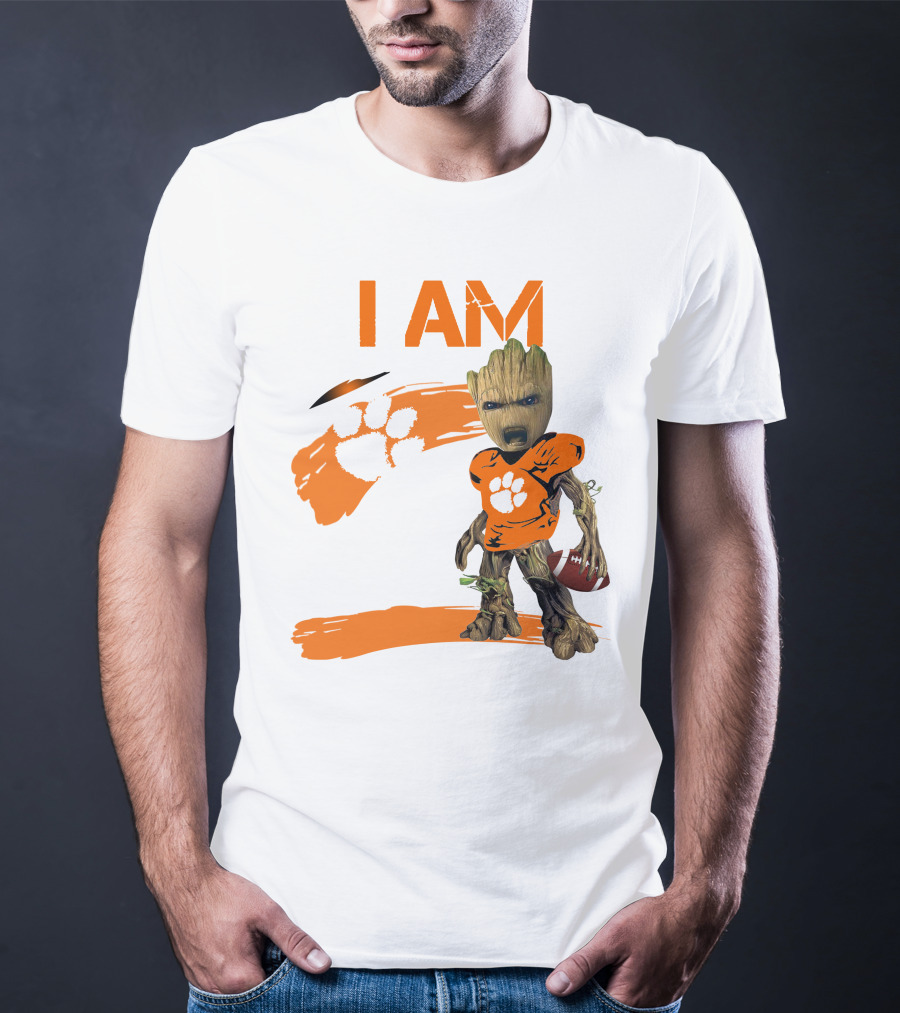 I AM Clemson Tigers Football Groot Fan T-Shirt
