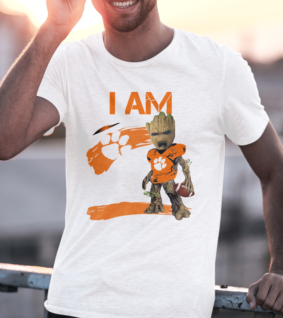 I AM Clemson Tigers Football Groot Fan T-Shirt