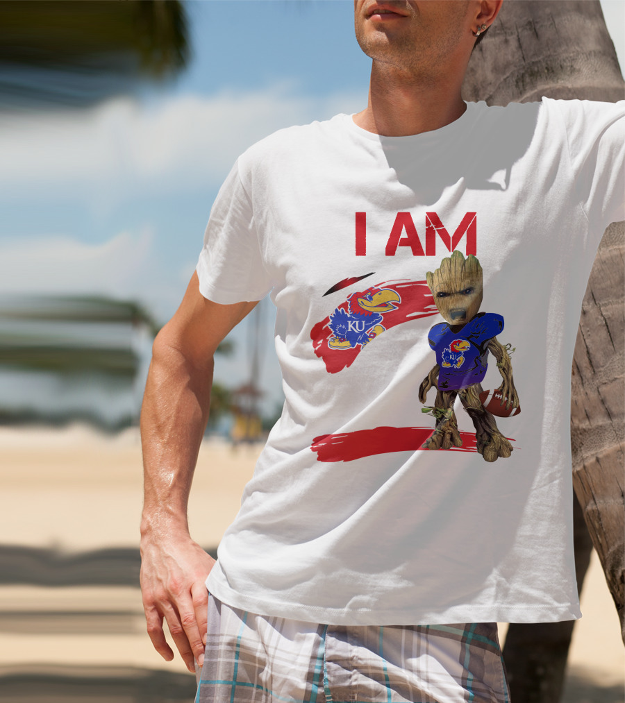 I AM KU Jayhawks Football Groot T-Shirt