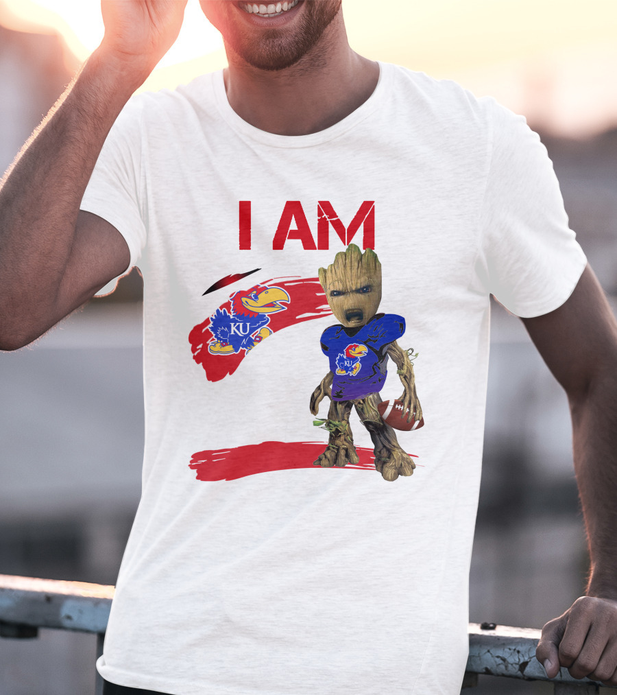 I AM KU Jayhawks Football Groot T-Shirt