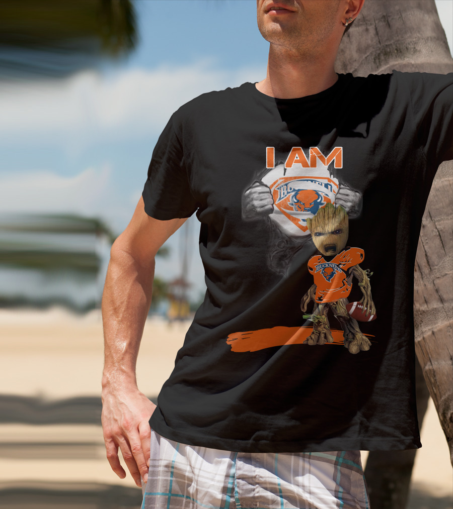 I AM Bucknell Bison Baby Groot Football T-Shirt