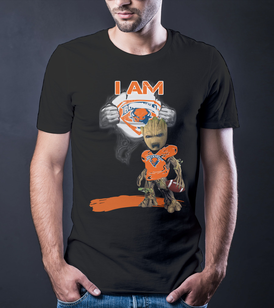 I AM Bucknell Bison Baby Groot Football T-Shirt