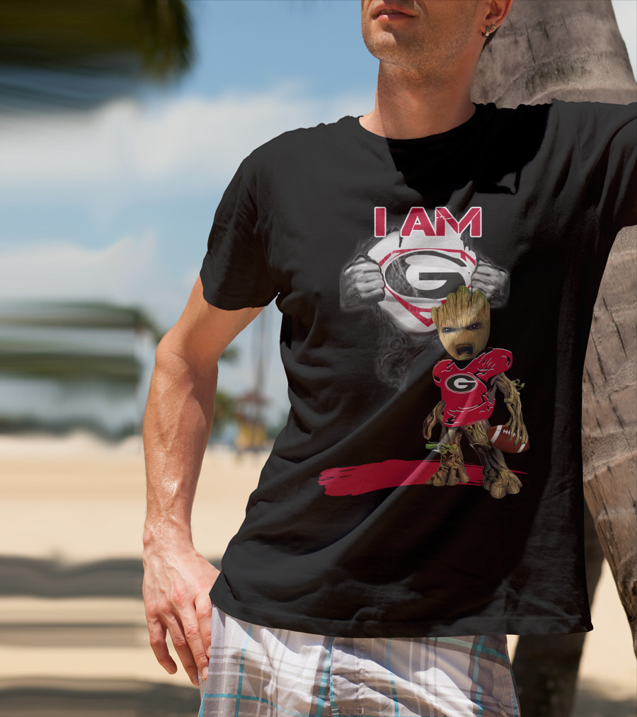 I Am Bulldogs Baby Groot Superman T-Shirt