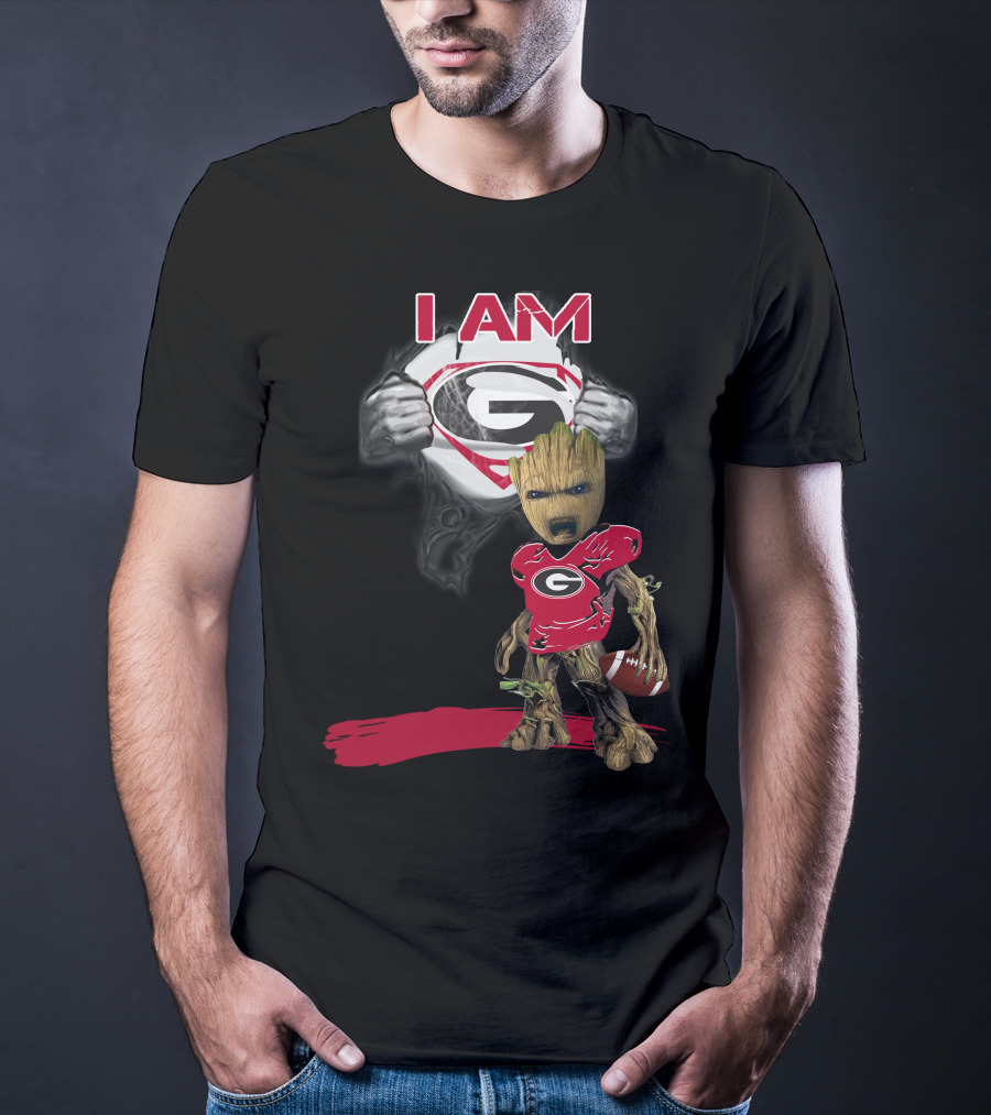 I Am Bulldogs Baby Groot Superman T-Shirt