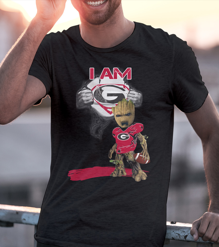 I Am Bulldogs Baby Groot Superman T-Shirt