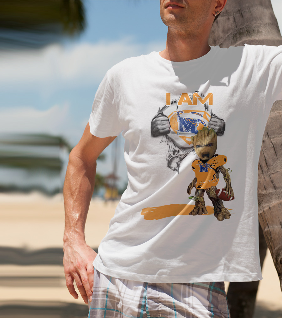 I AM Memphis Baby Groot Football Fan T-Shirt