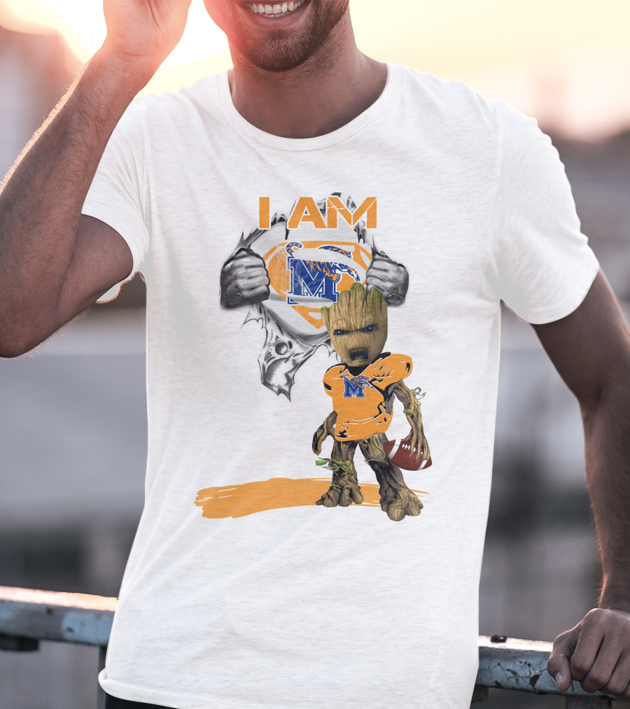 I AM Memphis Baby Groot Football Fan T-Shirt