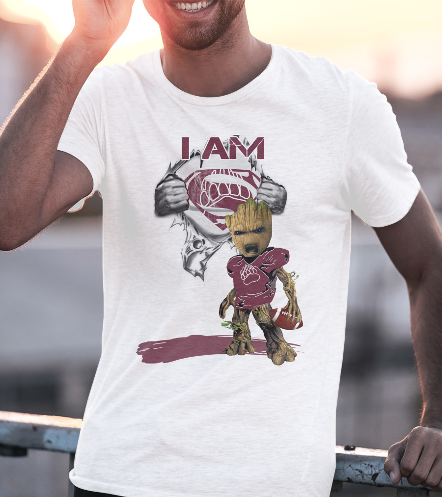 I Am Montana Baby Groot Superman Football T-Shirt