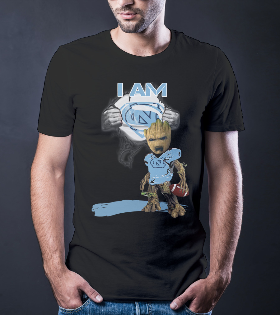 I AM Tarheel Baby Groot Superman T-Shirt