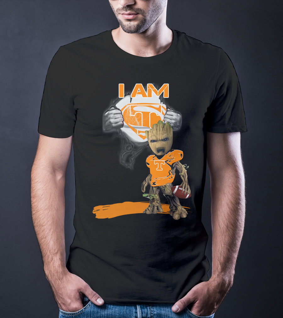 I Am Tennessee Baby Groot Superman Football T-Shirt