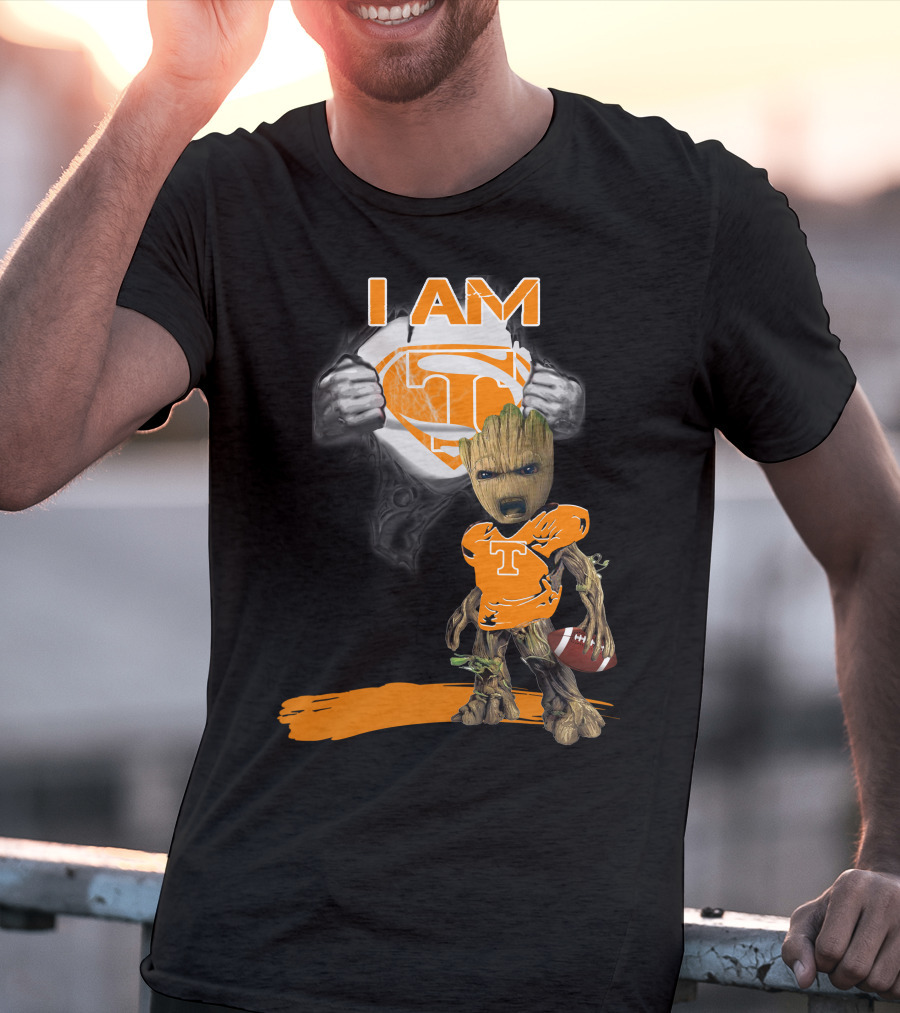 I Am Tennessee Baby Groot Superman Football T-Shirt