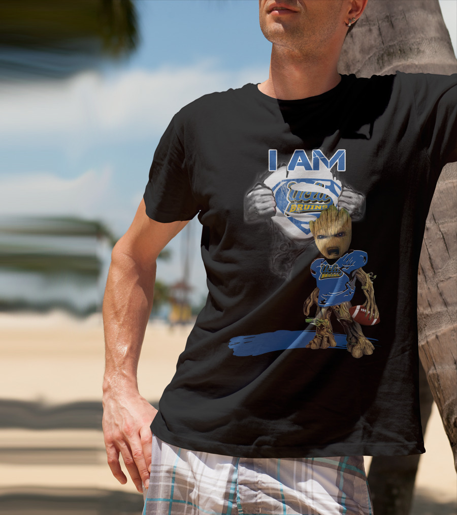 I Am UCLA Bruins Baby Groot Superman Football T-Shirt