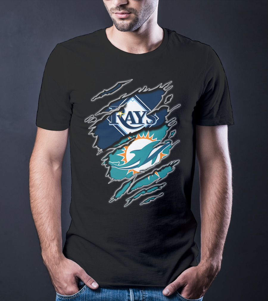 Rays Dolphins Ripped T-Shirt