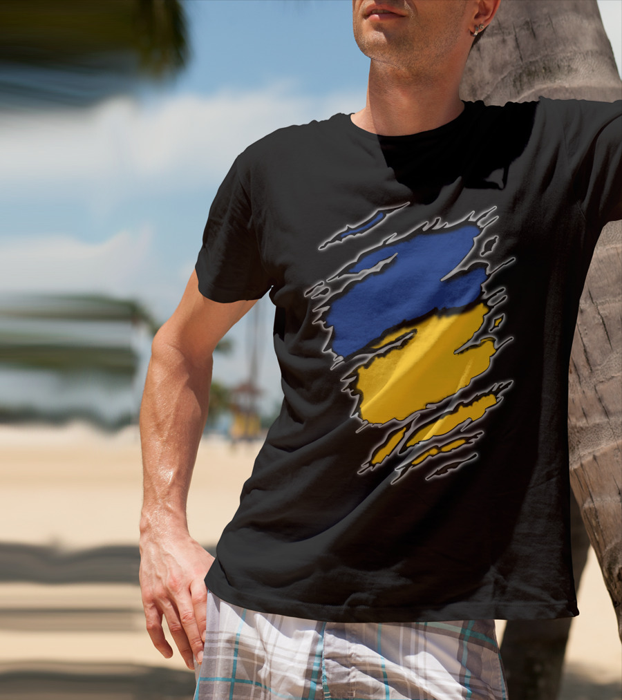 Steelers Cubs15 Blue And Yellow Slashed T-Shirt