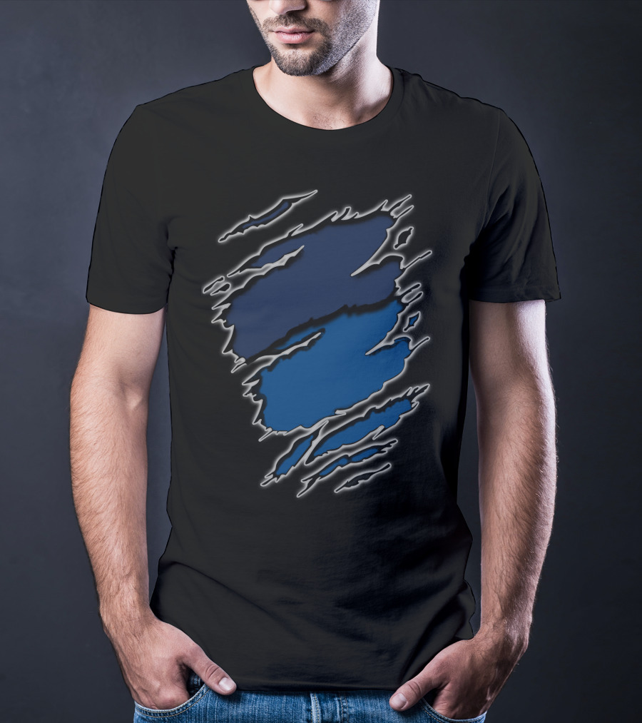 Yan Colts18 Blue And Black Torn T-Shirt