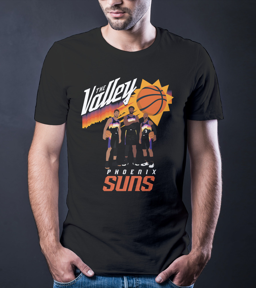 The Valley Phoenix Suns Basketball Trio With Sunburst T-Shirt