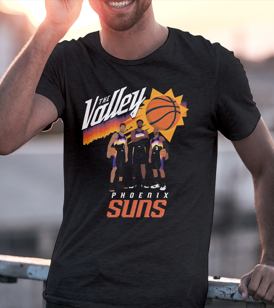 The Valley Phoenix Suns Basketball Trio With Sunburst T-Shirt