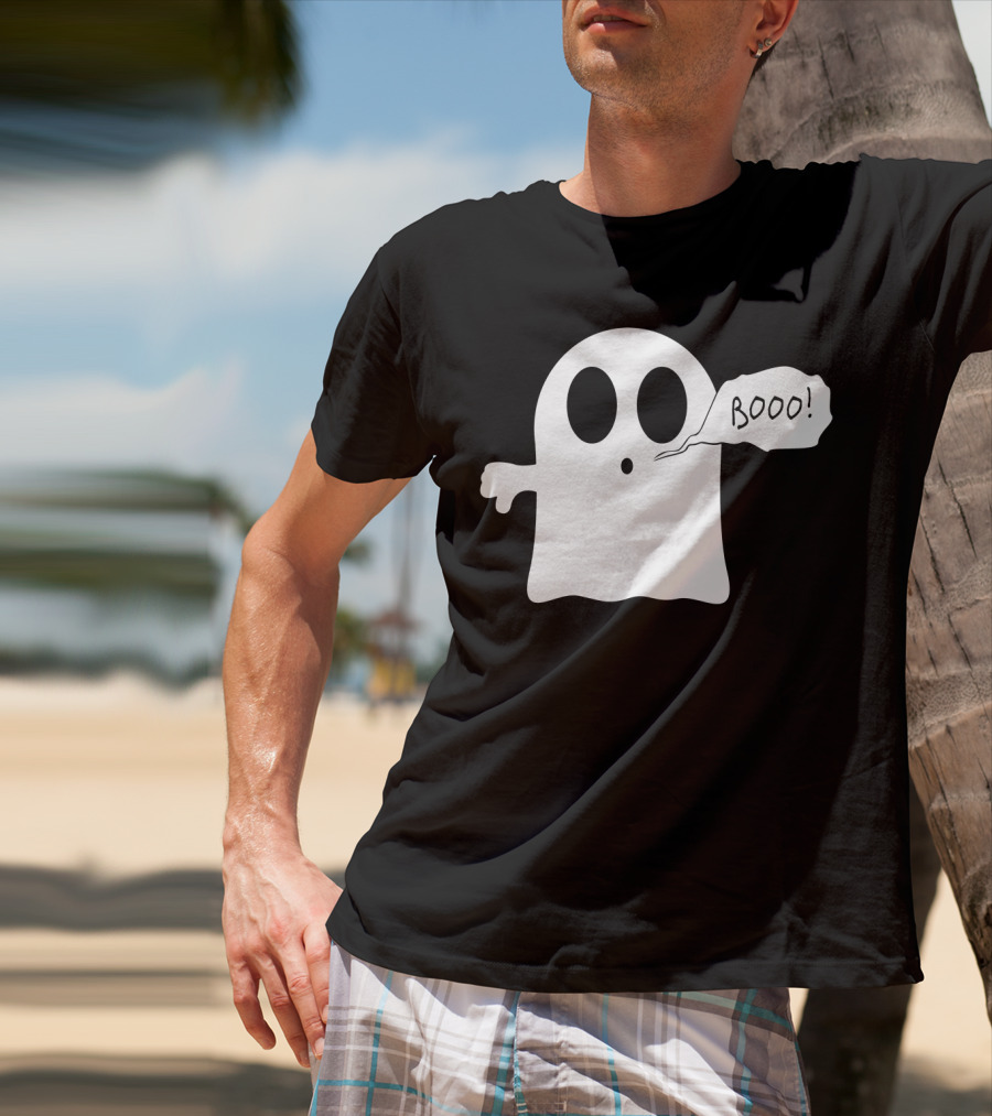 Booo Ghost With Surprised Expression And Speech Bubble T-Shirt