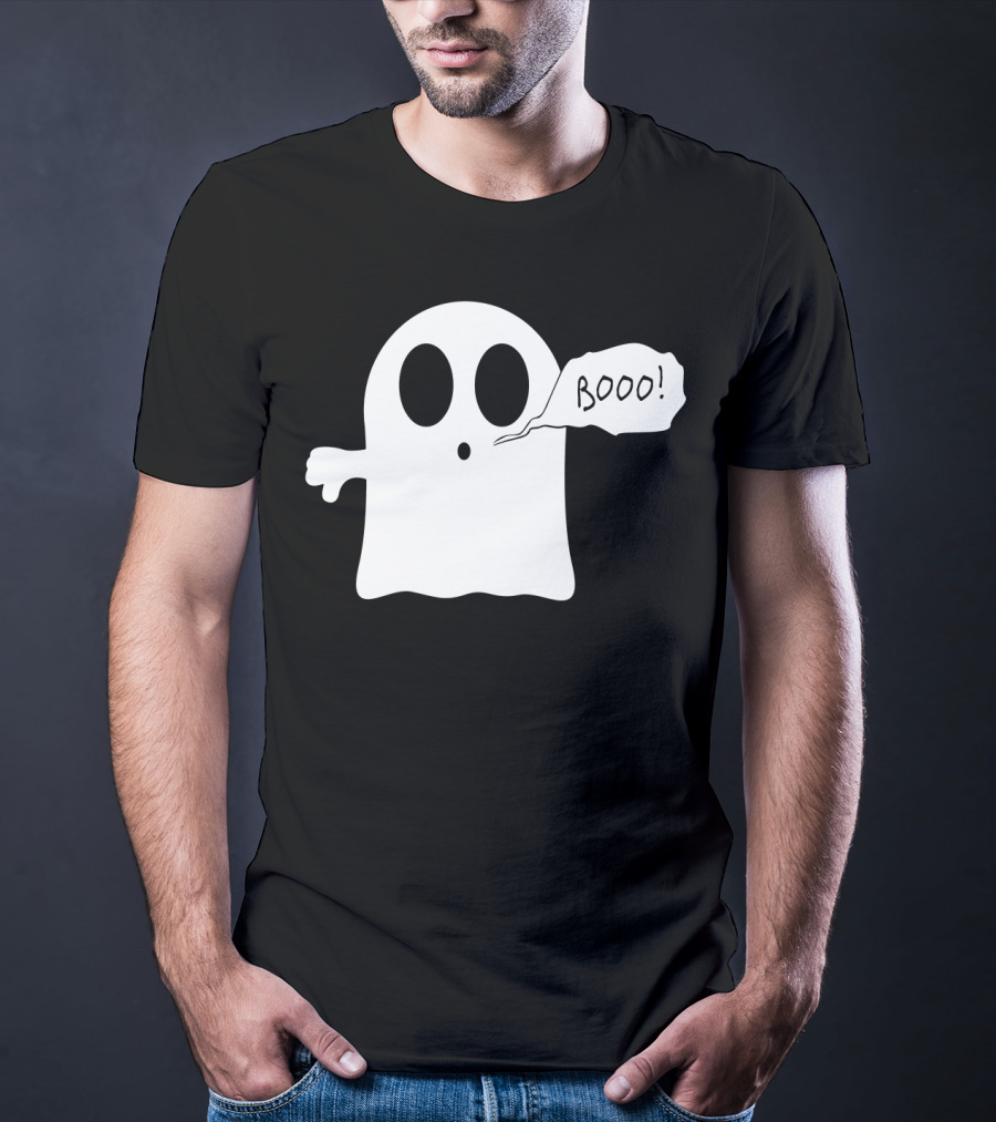 Booo Ghost With Surprised Expression And Speech Bubble T-Shirt