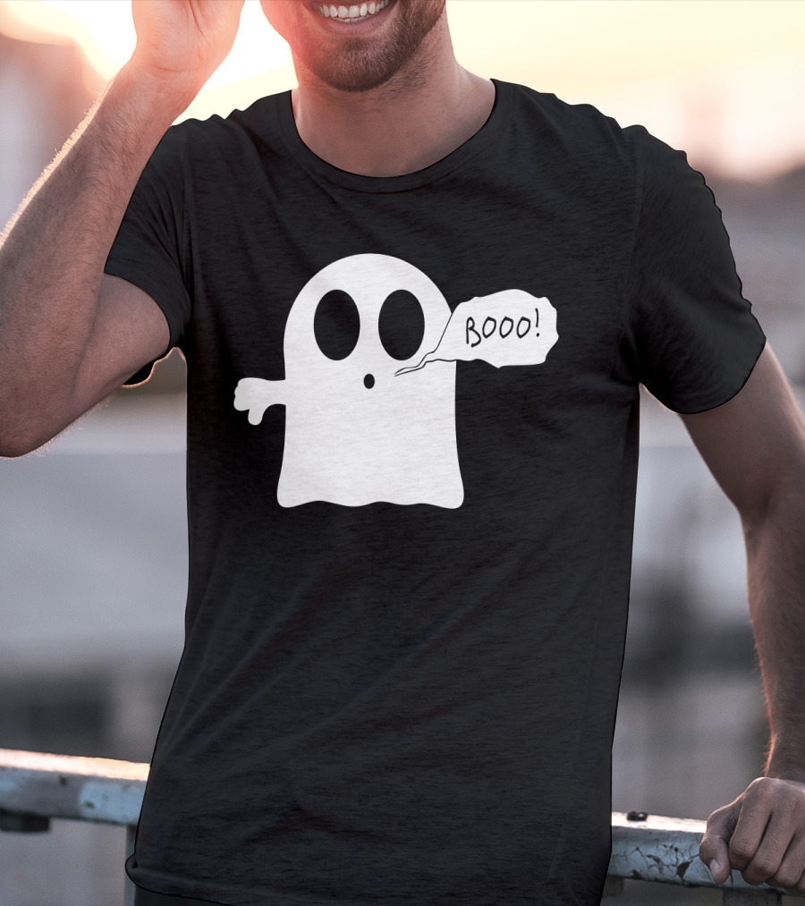 Booo Ghost With Surprised Expression And Speech Bubble T-Shirt