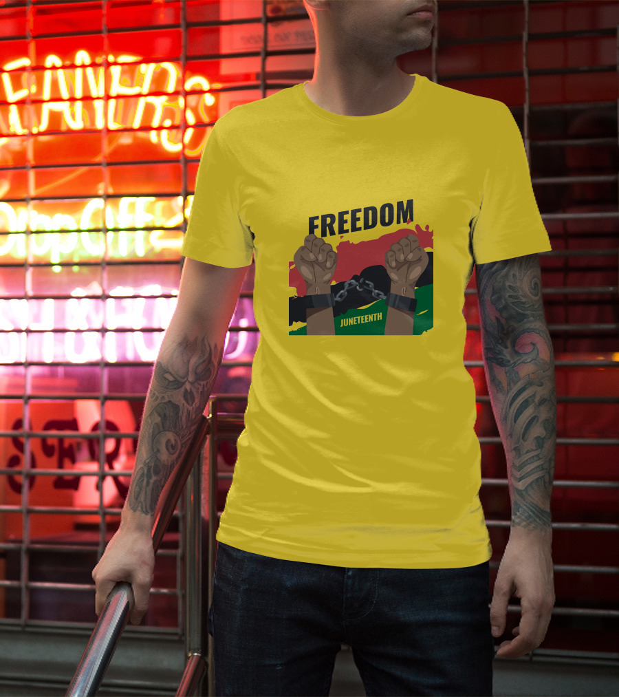 FREEDOM JUNETEENTH Fists Breaking Chains T-Shirt