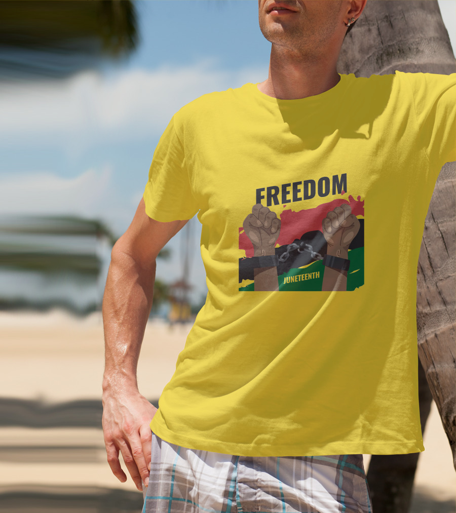 FREEDOM JUNETEENTH Fists Breaking Chains T-Shirt