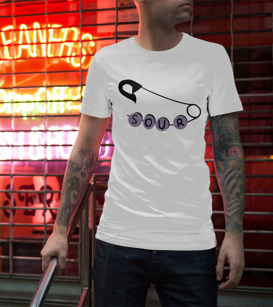SOUR Safety Pin Pastel Beads T-Shirt