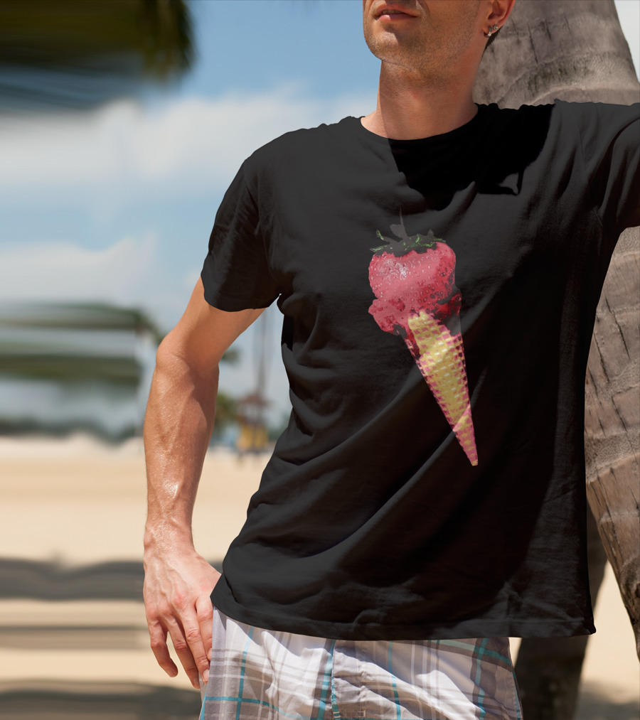 Strawberry Ice Cream Cone Fusion T-Shirt