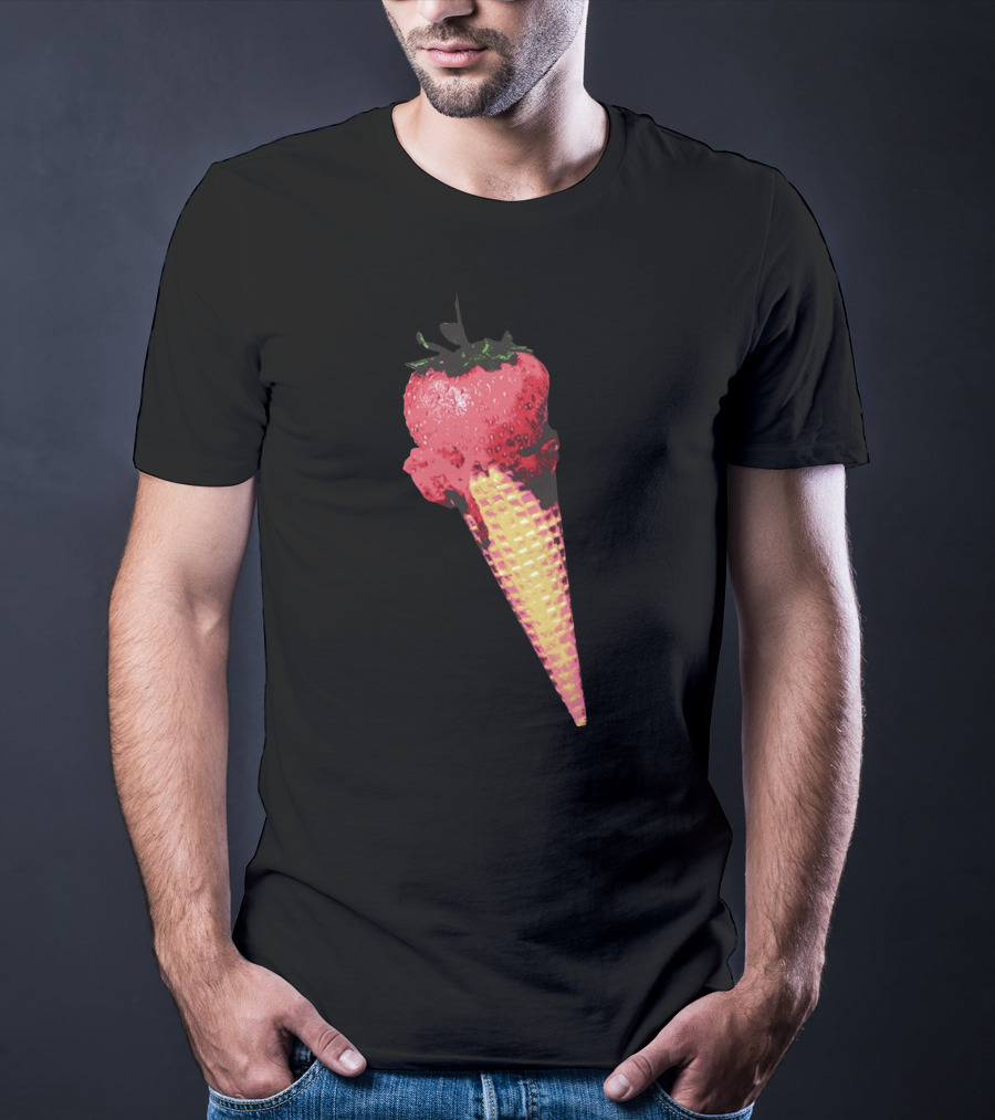 Strawberry Ice Cream Cone Fusion T-Shirt