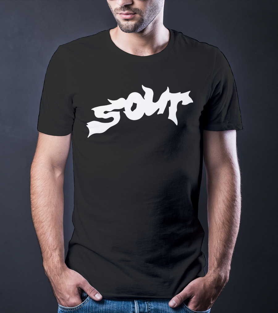 SOUR WHITE Dripping Text T-Shirt