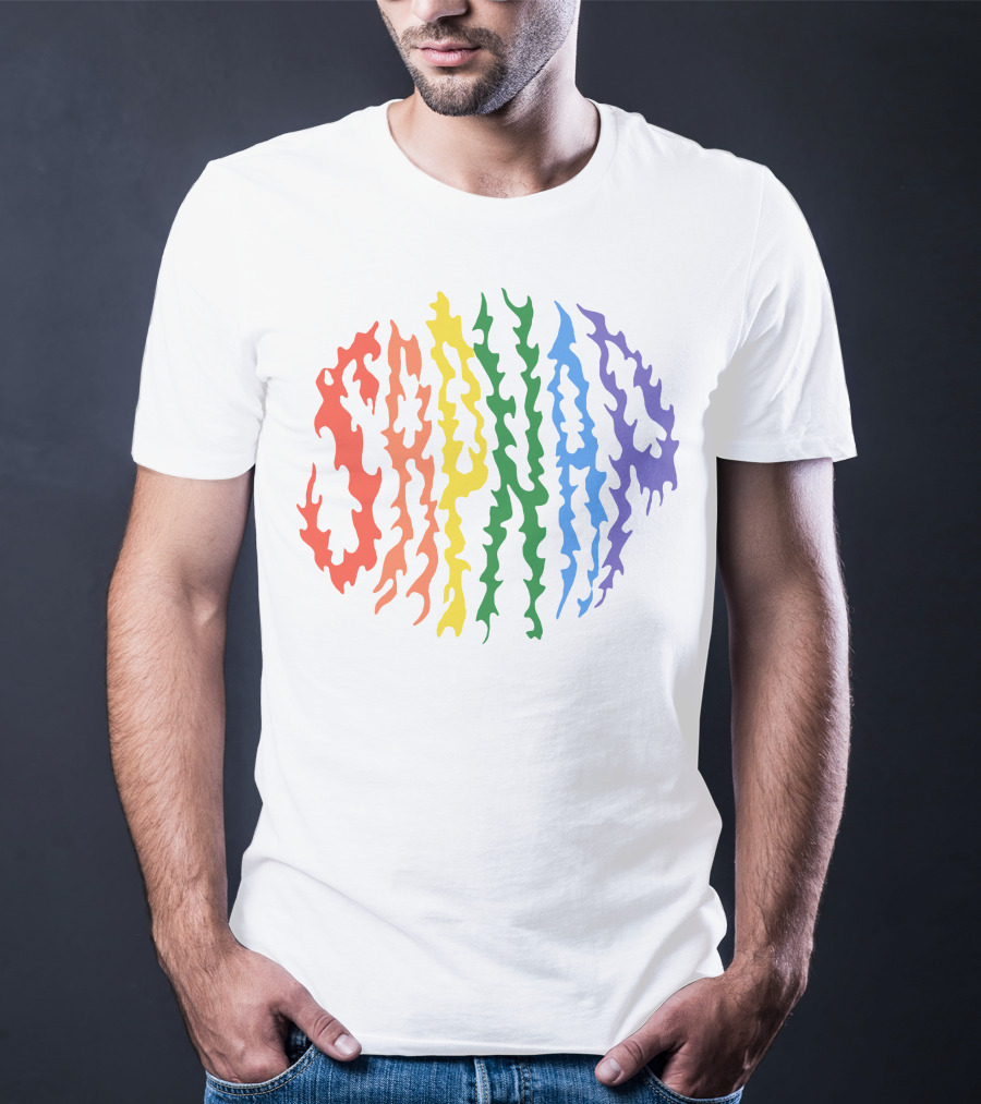 Sapnap Colorful Rainbow Flame Text T-Shirt