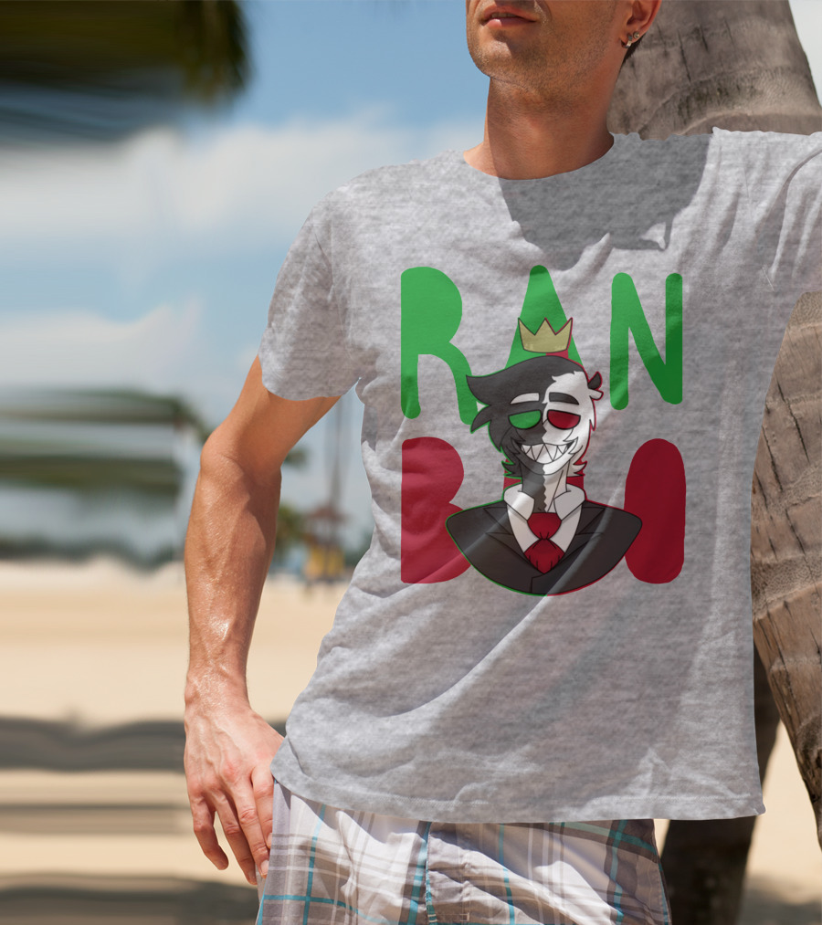 Ranboo Crowned Character In Red Green Black Color Scheme T-Shirt