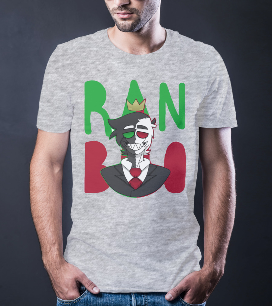 Ranboo Crowned Character In Red Green Black Color Scheme T-Shirt