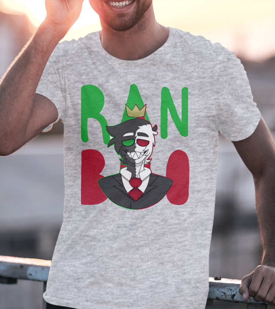 Ranboo Crowned Character In Red Green Black Color Scheme T-Shirt