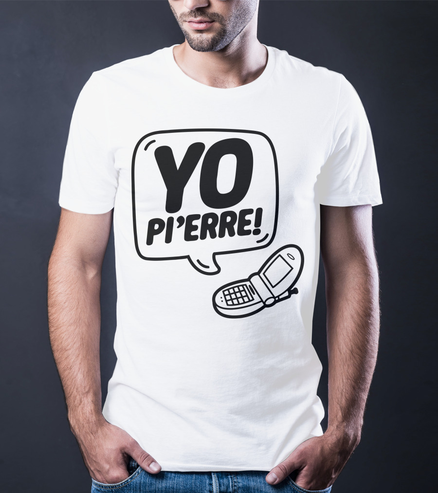 YO Pi'erre Flip Phone Retro Vibe T-Shirt
